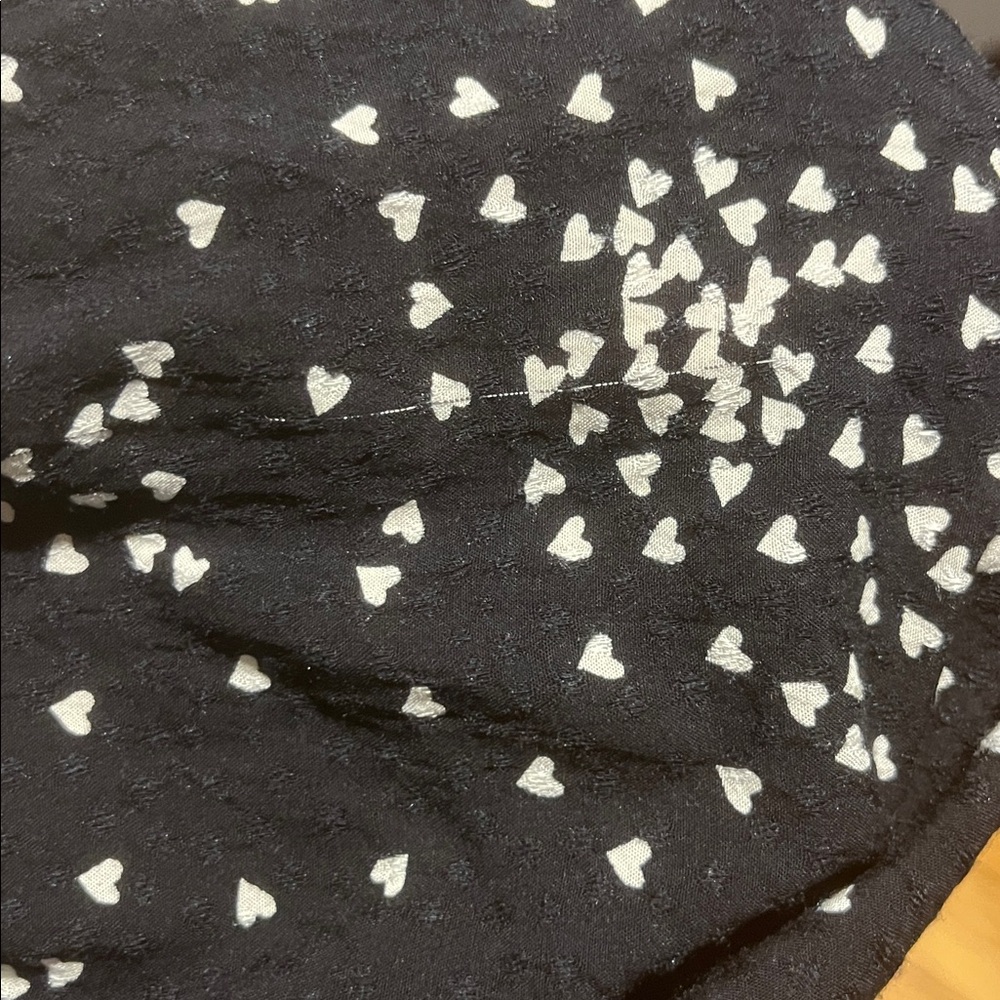 Anthropologie Black and White Heart Pattern Empire Waist Dress - Picture 12 of 16